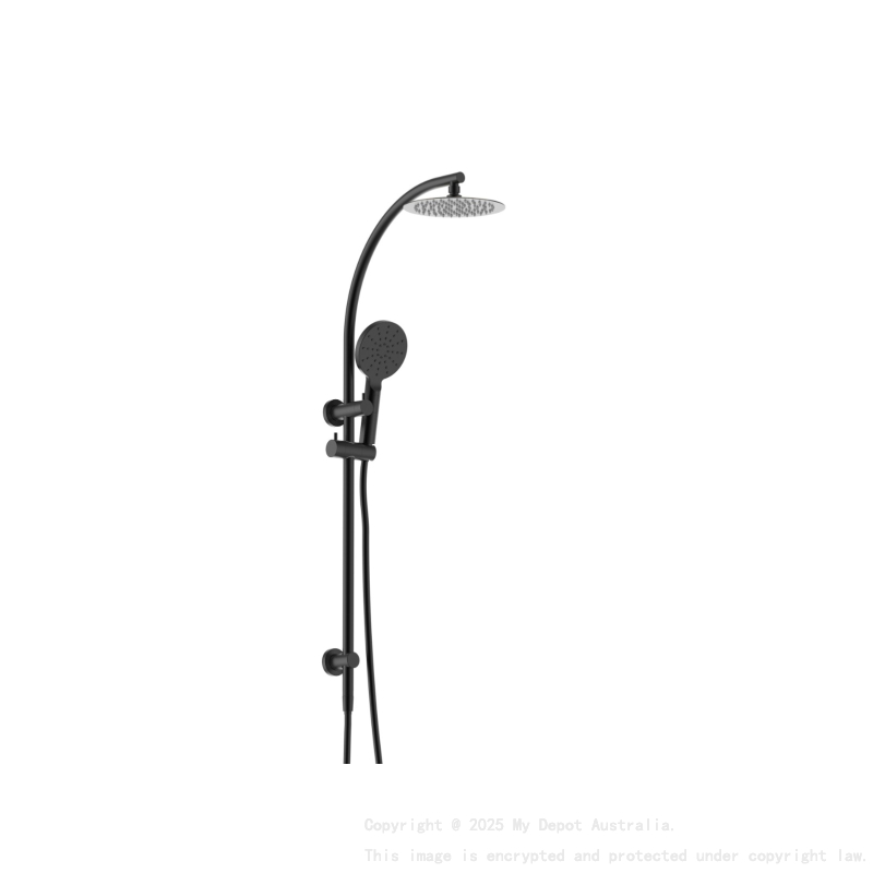 Rund Matte Black Sliding Rail With 3 Spray Function Hand Shower