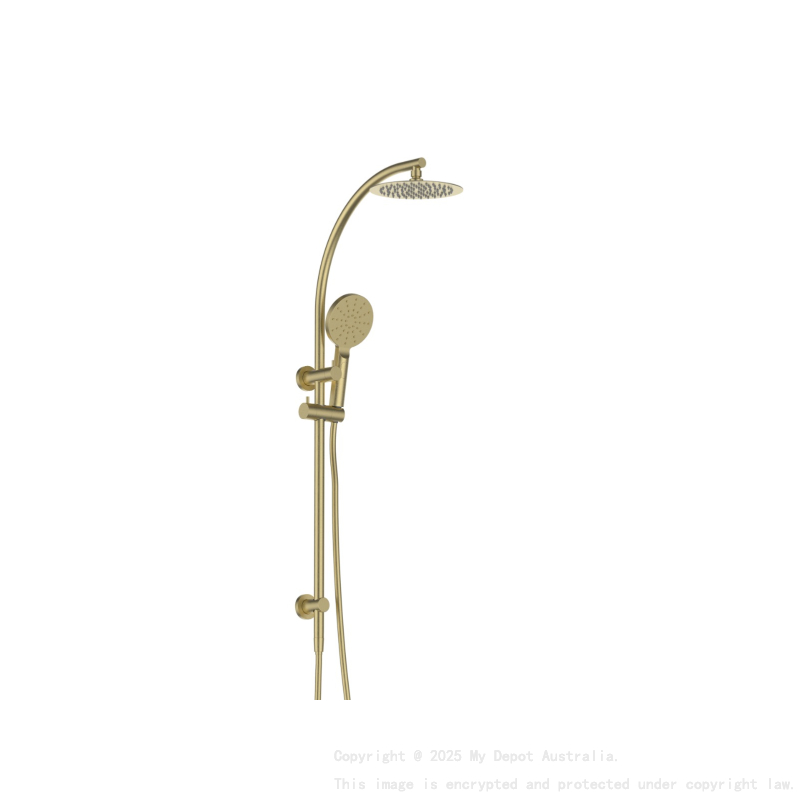 Rund Brushed Gold Sliding Rail With 3 Spray Function Hand Shower