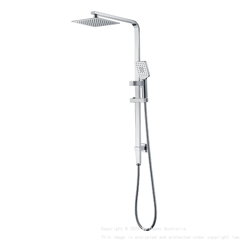 Eckig Chrome Sliding Rail With 3 Spray Function Hand Shower