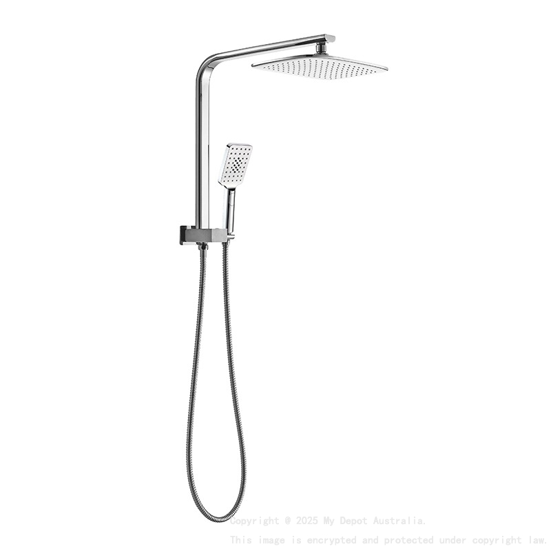 Kasten Chrome 3 Spray Hand Shower With Overhead Rain Shower Half Rail