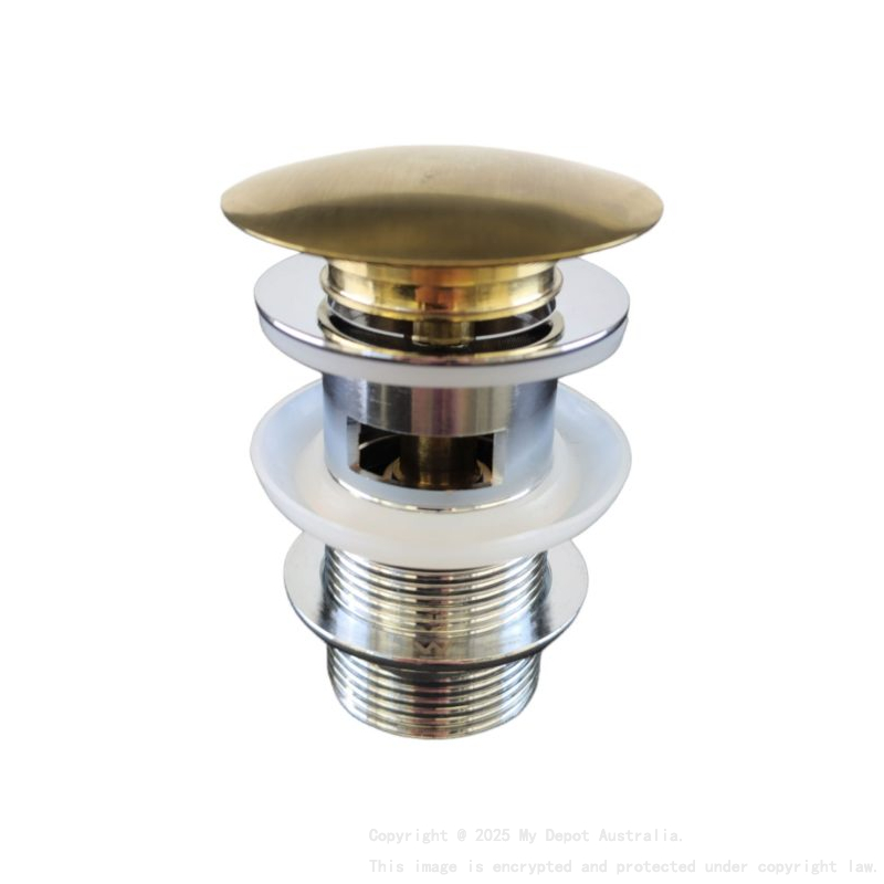 32/40mm Chrome Solid Brass Basin Pop Up Waste With Overflow