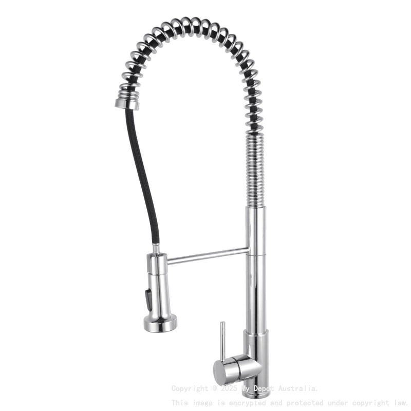 Tall Spring Chrome Pull Out Kitchen Sink Mixer Tap