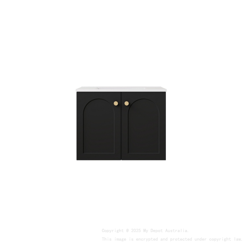 590*455*470mm Matte Black Chester Federation Wall Hung PVC Cabinet
