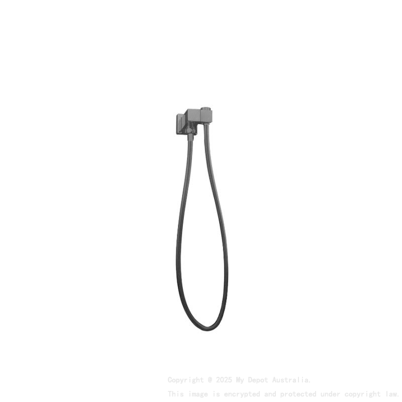 Square Gun Metal Grey Shower Rail without Handheld Shower(PVC Hose)