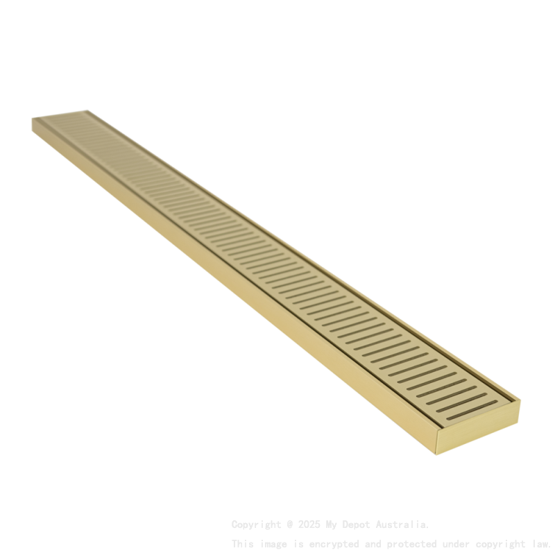 300x100x26mm Lauxes Aluminium Next Generation 26 Floor Grate Matte Yellow Gold