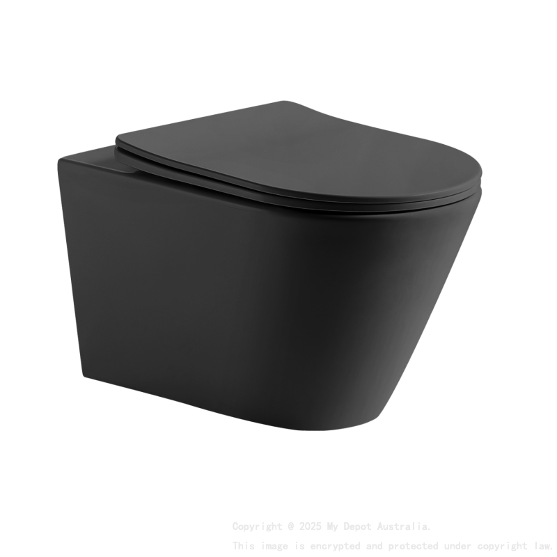 520*360*350mm Matte Black Agena Tonardo Rimless Flush Wall Hung Pan