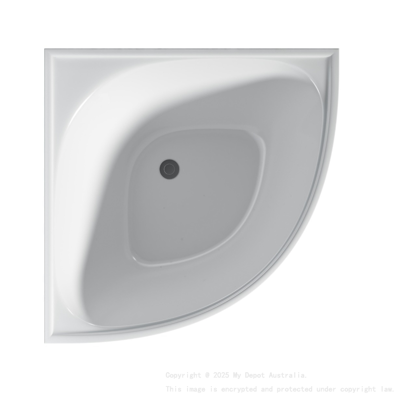 1000X1000X635mm Gloss White Bingie Corner Mini Acrylic Skirt Bath None Overflow 40mm Waste And Pipe Supplied