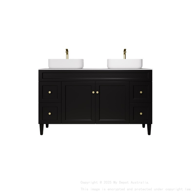 1490X455X860 Matte Black Harold Federation Free Standing PVC Cabinet