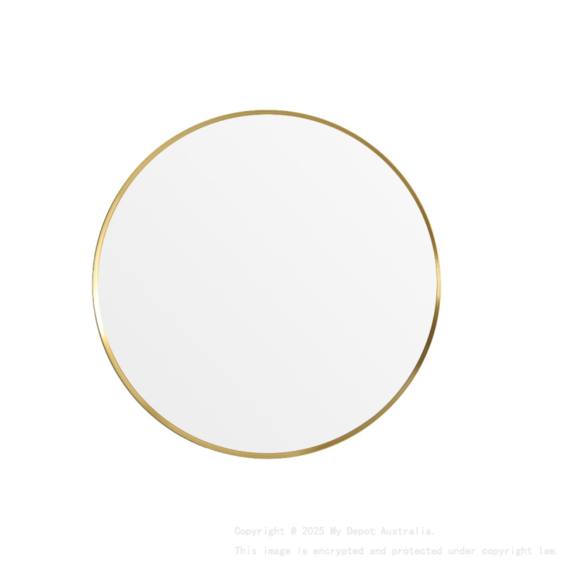 800X800X35mm Burshed Gold Orbis Frame Mirror