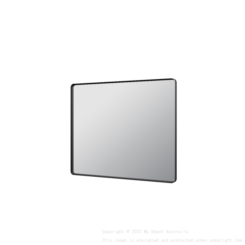 900X750X35mm Matt Black Recta Framed Mirror