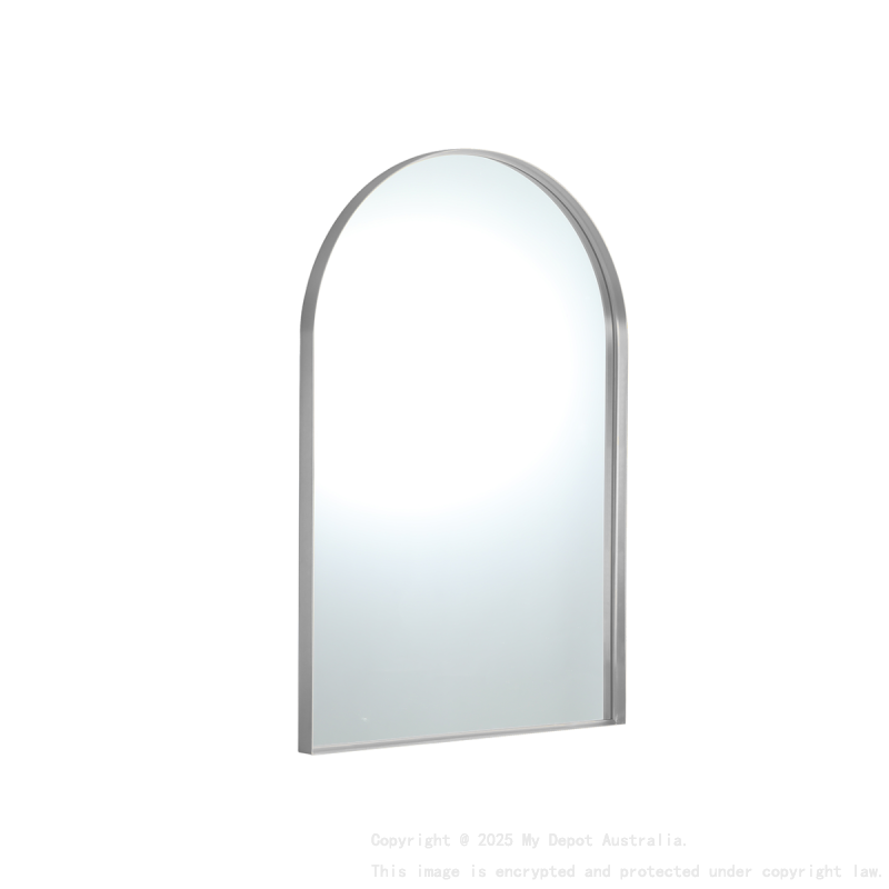 600X900X35mm Brushed Nickel Arco Frame Mirror