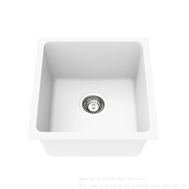 Size:430*450*235mm Bowl:397X380X235mm Artic White Crete Granite Sink Single Bowl