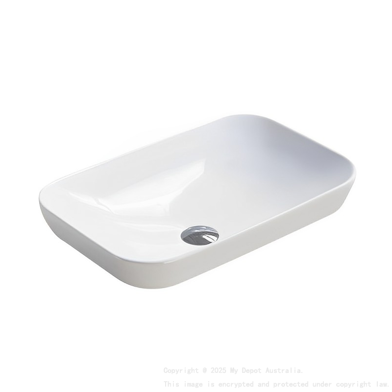 520*340*150mm Gloss White Kliff Fine Ceramic Insert Basin No Oerflow