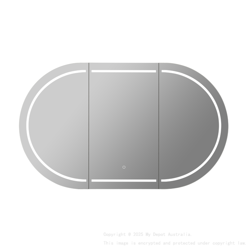 1500X800X155mm Allison Pill LED Shaving Cabinet Matte Black