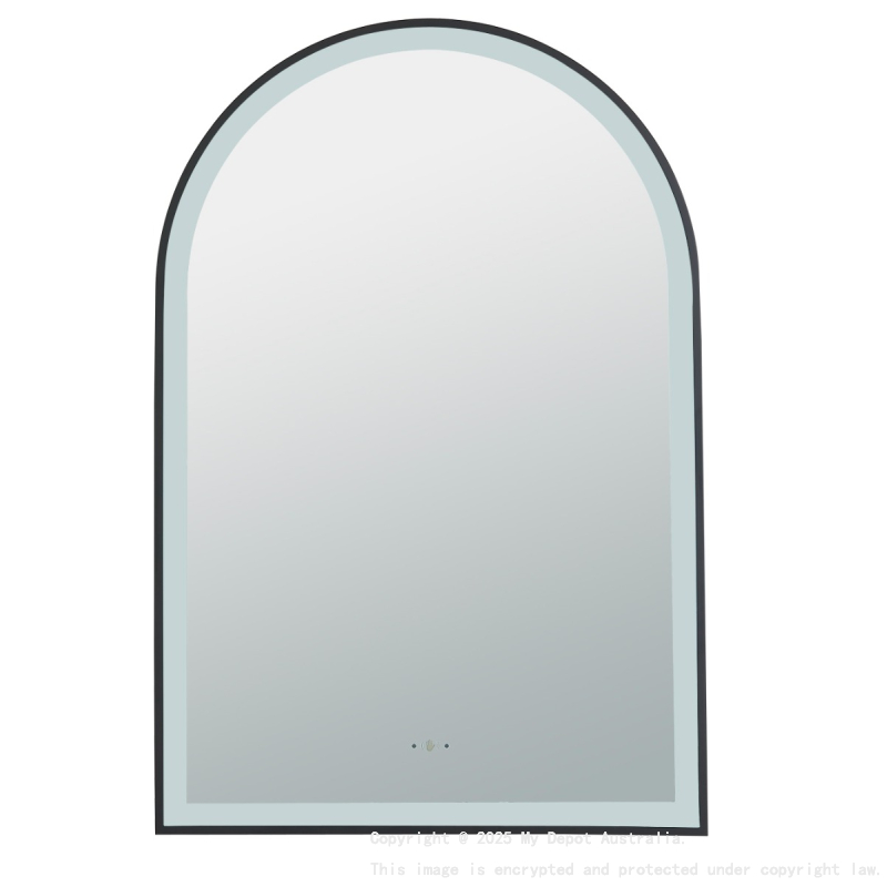 600(W)*900mm(H) Matte Black Ellips Framed LED Mirror