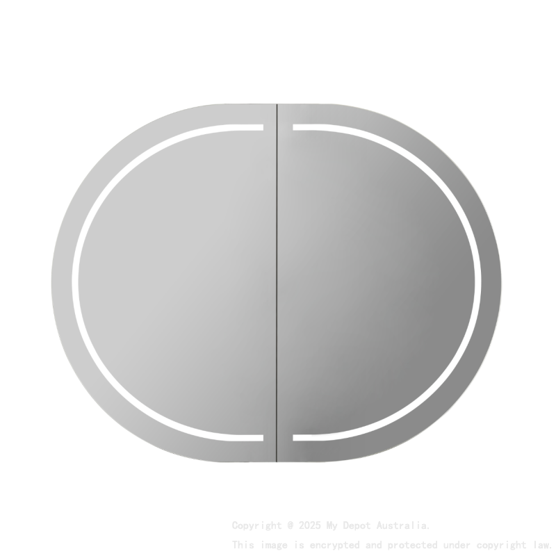 900X600X155mm Allison Pill LED Shaving Cabinet Matte Black