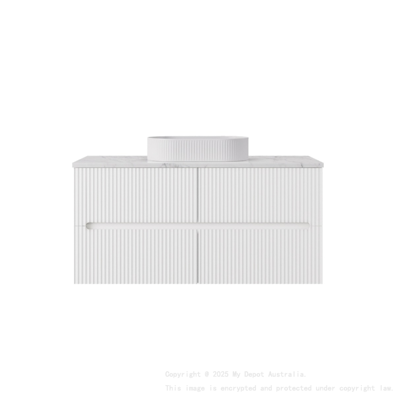1190*455*540mm Matte White Cabarita Morden Wall Hung PVC Cabinet For Single Bowl Only