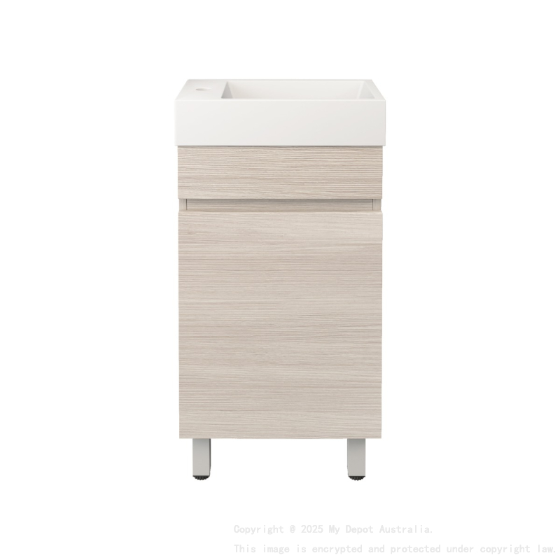 420X250X500mm Camden Modern Free Standing Cabinet Coastal Oak Soft Closing Finger Pull Doors