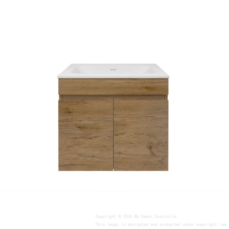 590X455X500mm Camden Mordern Wall Hung Cabinet Prime Oak Soft Closing Finger Pull Doors