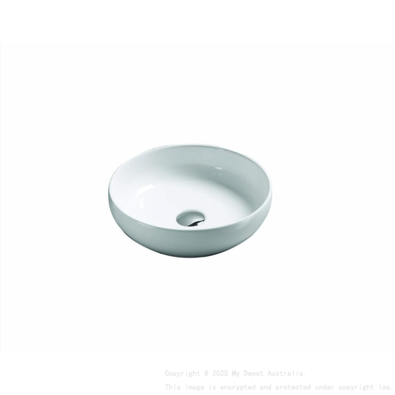 377*377*110mm Gloss White Oban Fine Ceramic Above Counter Basins No Overflow 32mm Waste