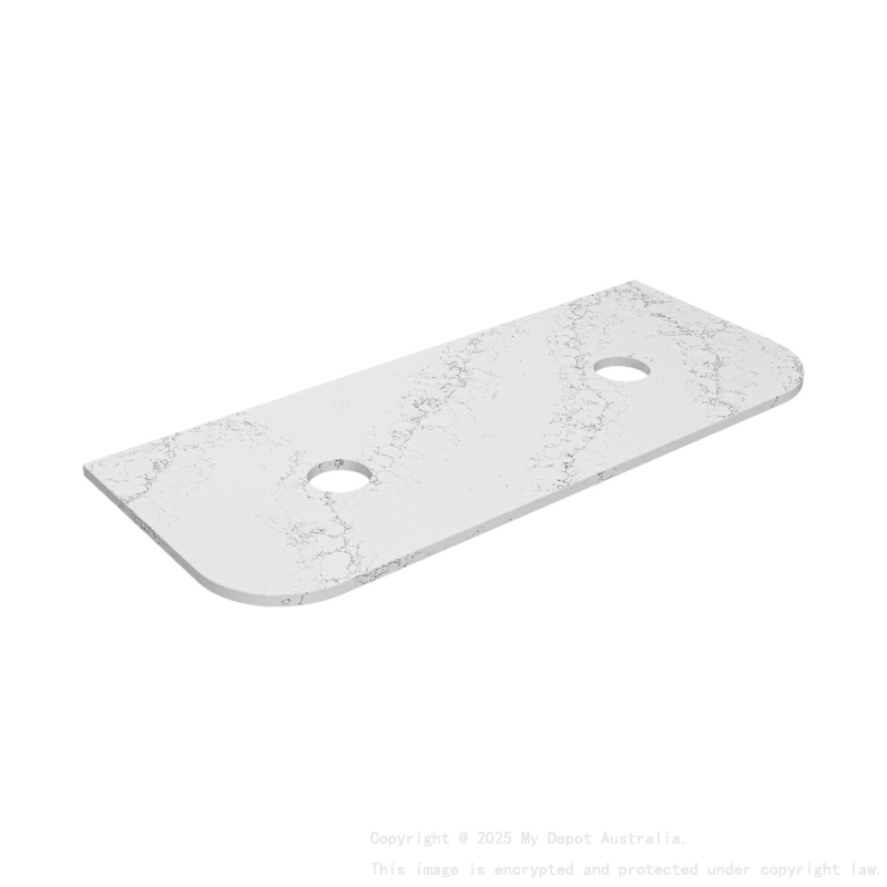 1205X505X20mm Calacatta White (WG486) Zero Silica Engineer Curve Stone Top