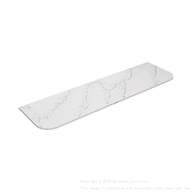 1805X505X20mm Calacatta White (WG486) Zero Silica Engineer Curve Stone Top