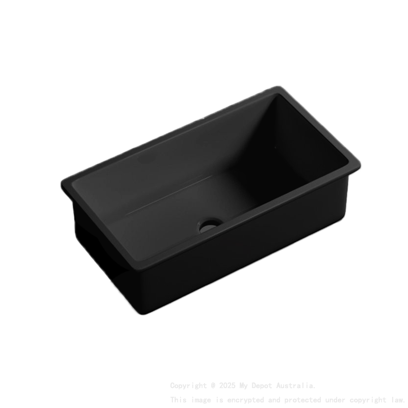 Size:813*483*254mm Matte Black Procida Fine Fireclay Inset/Undermount Sink Single Bowl Grid And Waste Included