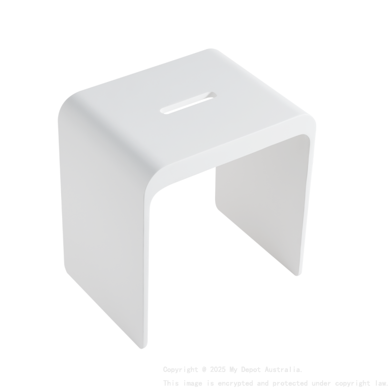 400X300X430mm Matt White Chasey Solid Surface Stone Bath Stool