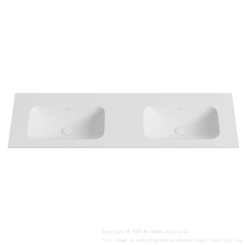 1505X465X145 Matte White Chasey Solid Surface Stone Basin Double Bowl
