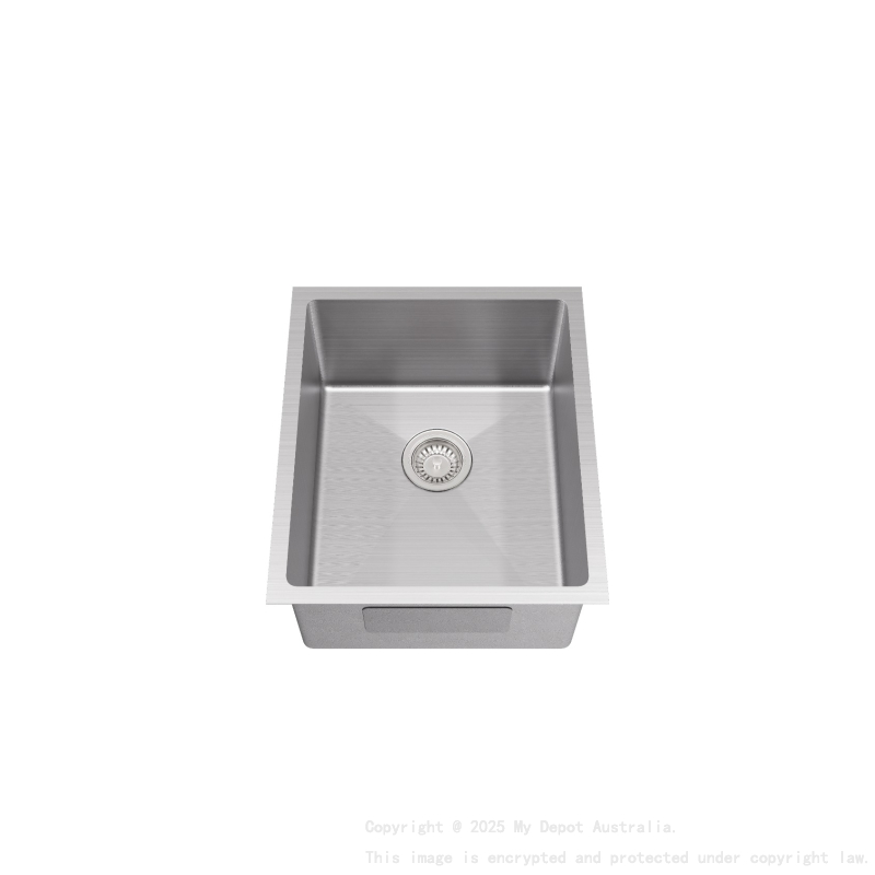 Bowl Size:340X400X230mm Overall Size:380X440X230mm Brushed Stainless Steel Kliff Hand Made Stainless Steel Sinks