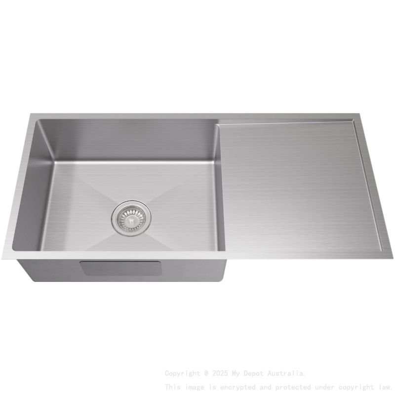 Bowl Size:340X340X230mm Overall Size:1140X450X230mm Brushed Staineless Steel Kliff Hand Made Stainless Steel Sinks