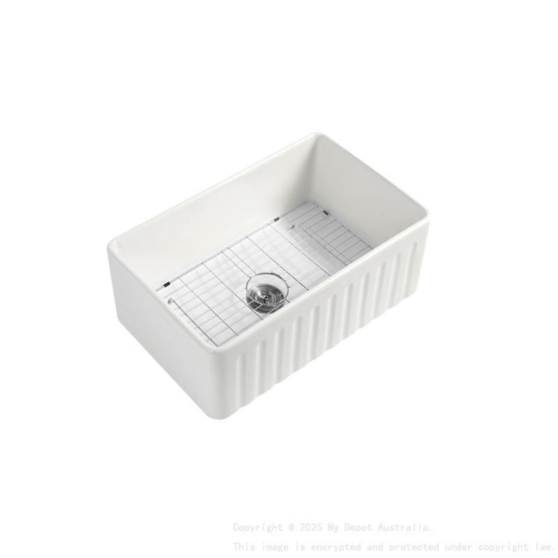 Size:760*459*254mm Bowl Size:724*423*232mm Gloss White Rocca Fine Fireclay Farm House Buttler Sink Single Bowl Grid And Waste Included