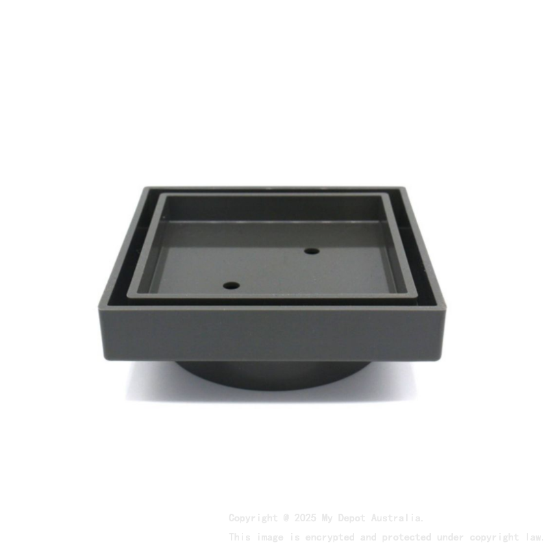  115x115x35mm Gun Metal Grey Smart Tile Insert Floor Waste Shower Grate Drain