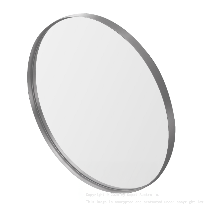 900X900X35mm Burshed Nickel Orbis Frame Mirror