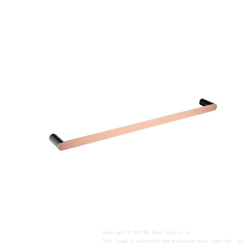 800mm 304 Stainless Steel Black & Rose Gold Single Towel Rail