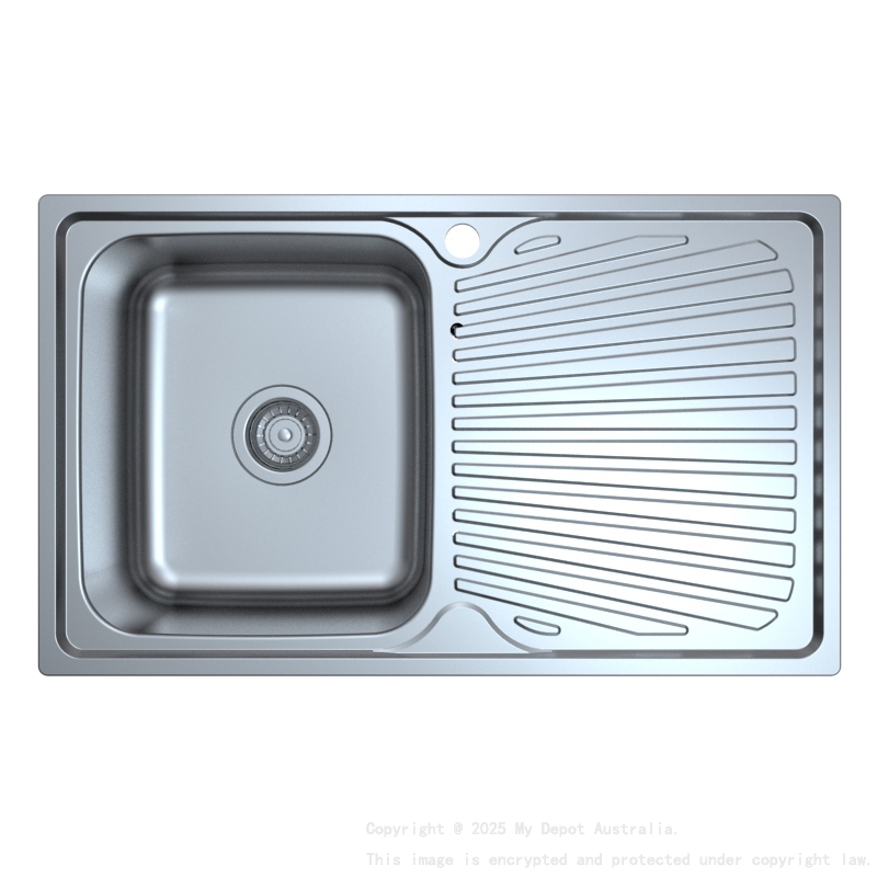 Otus Single Bowl & Drainer Sink 800 x 480 x 178mm