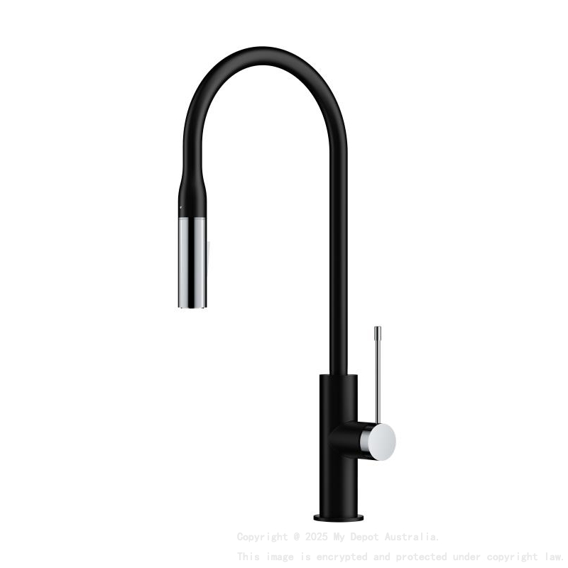 Aziz Pull Out Sink Mixer Matt Black/Chrome