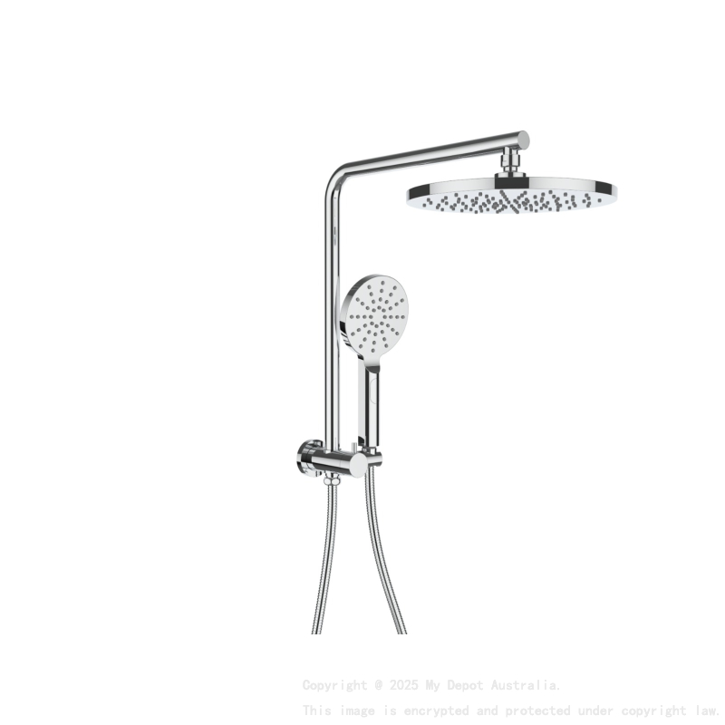 New Regal Round Mini Multi-function Shower Set Chrome, 250mm Plastic Shower Head