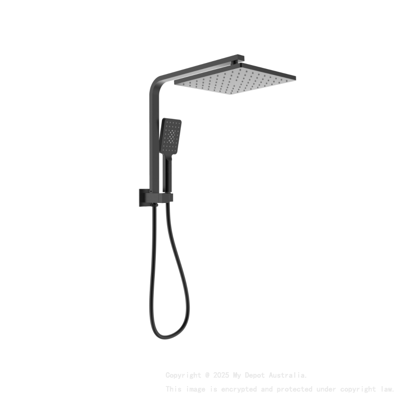 New Sando Square Mini Multi-function Shower Set Matt Black, 250mm Plastic Shower Head