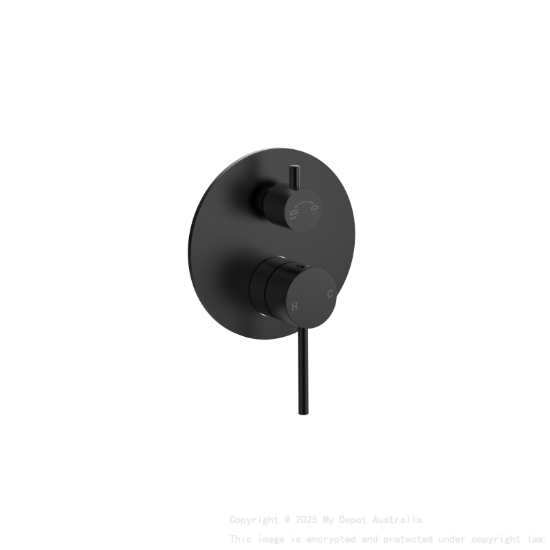 Otus Slimline SS Wall Diverter Mixer Trim Kits in Matt Black