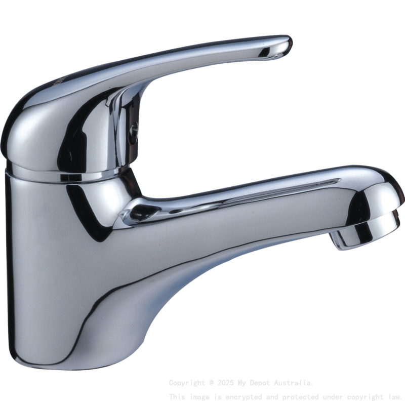 Ruby Slim Rectangle Handle Basin Mixer Chrome