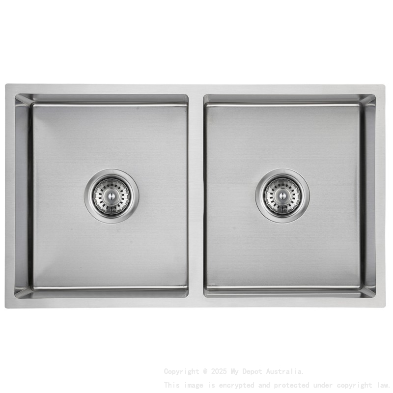 New Cora Double Bowl Above/Undermout Sink 750mm 93 degree 304 Stainless Steel