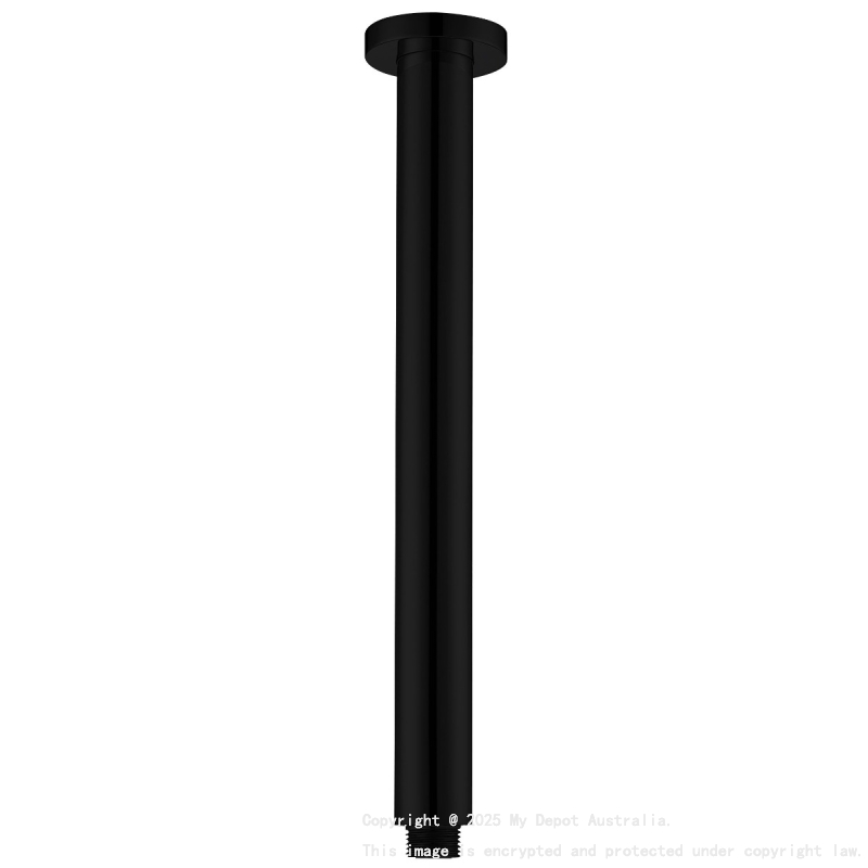 Round Vertical Shower Arm Matt Black