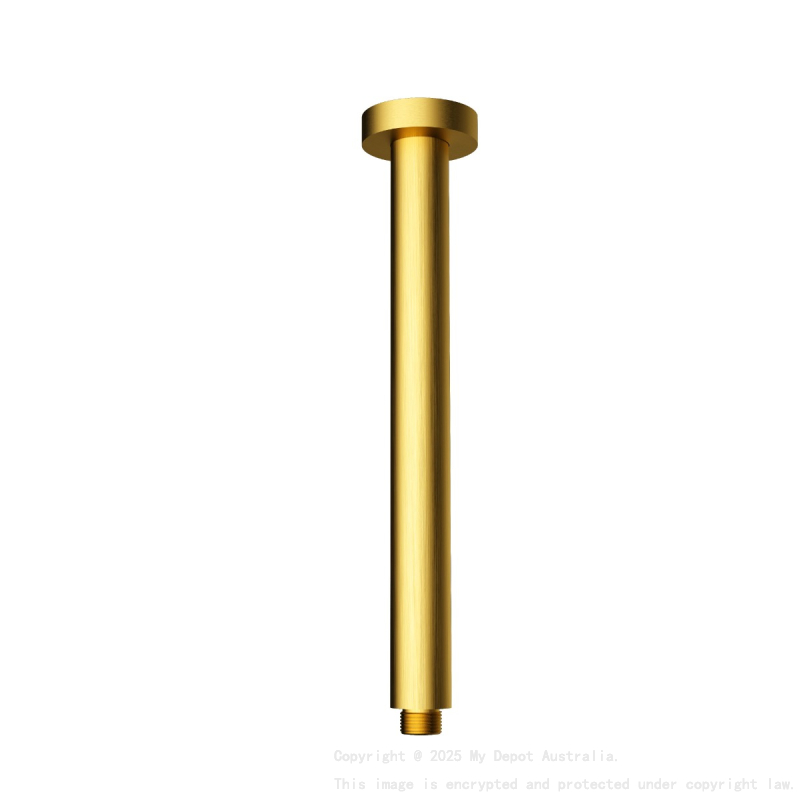 Round Vertical Shower Arm Brushed Gold