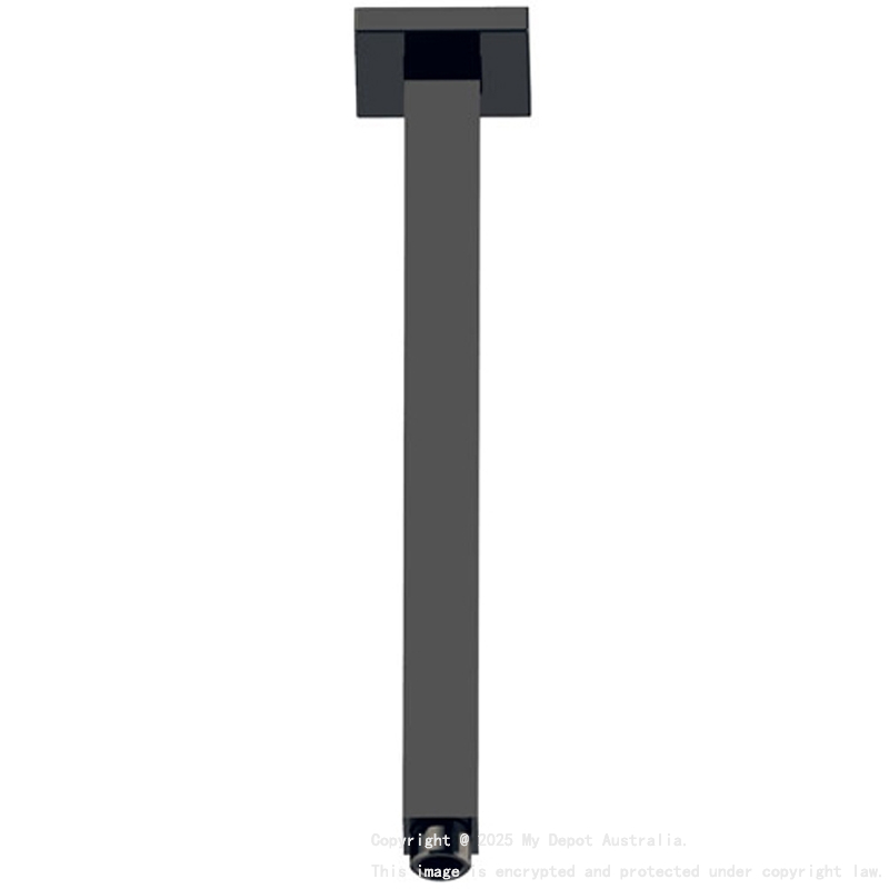 Square Vertical Shower Arm Matt Black