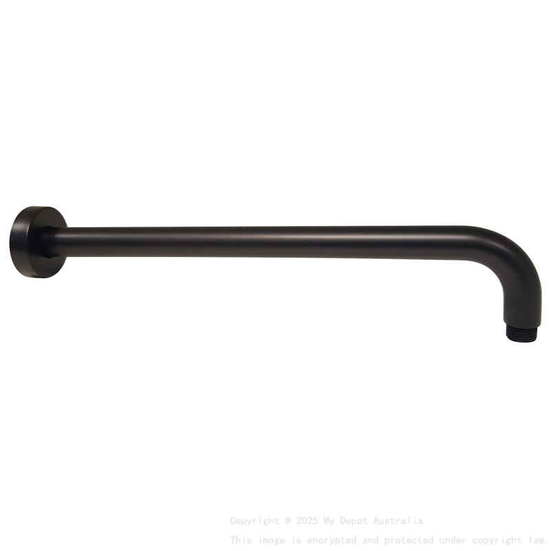 Round Horizontal Shower Arm Matt Black
