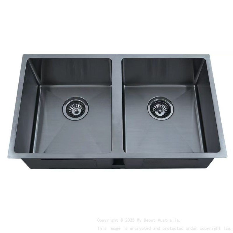 Stainless Steel Undermount Sink (R10 Corner) Matt Black