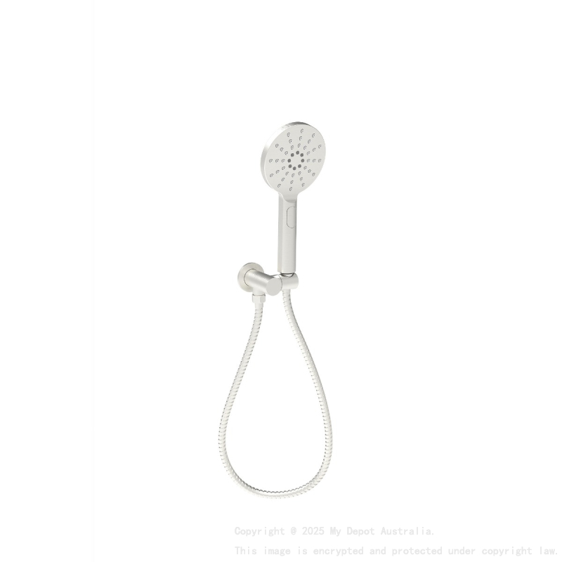 Cora Round Hand Shower On Wall Outlet Bracket Brushed Nickel