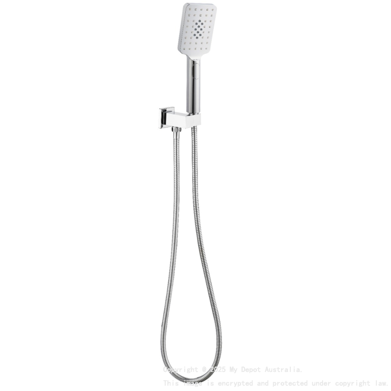 Eden Square Hand Shower On Wall Outlet Bracket Chrome