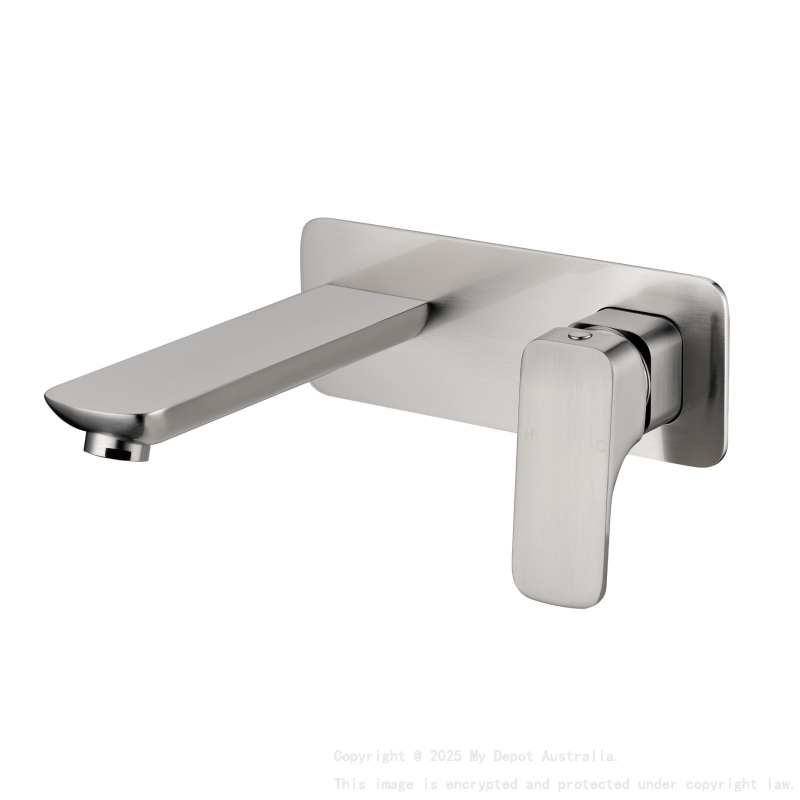 Nova Wall Basin Mixer Brushed Nickel 